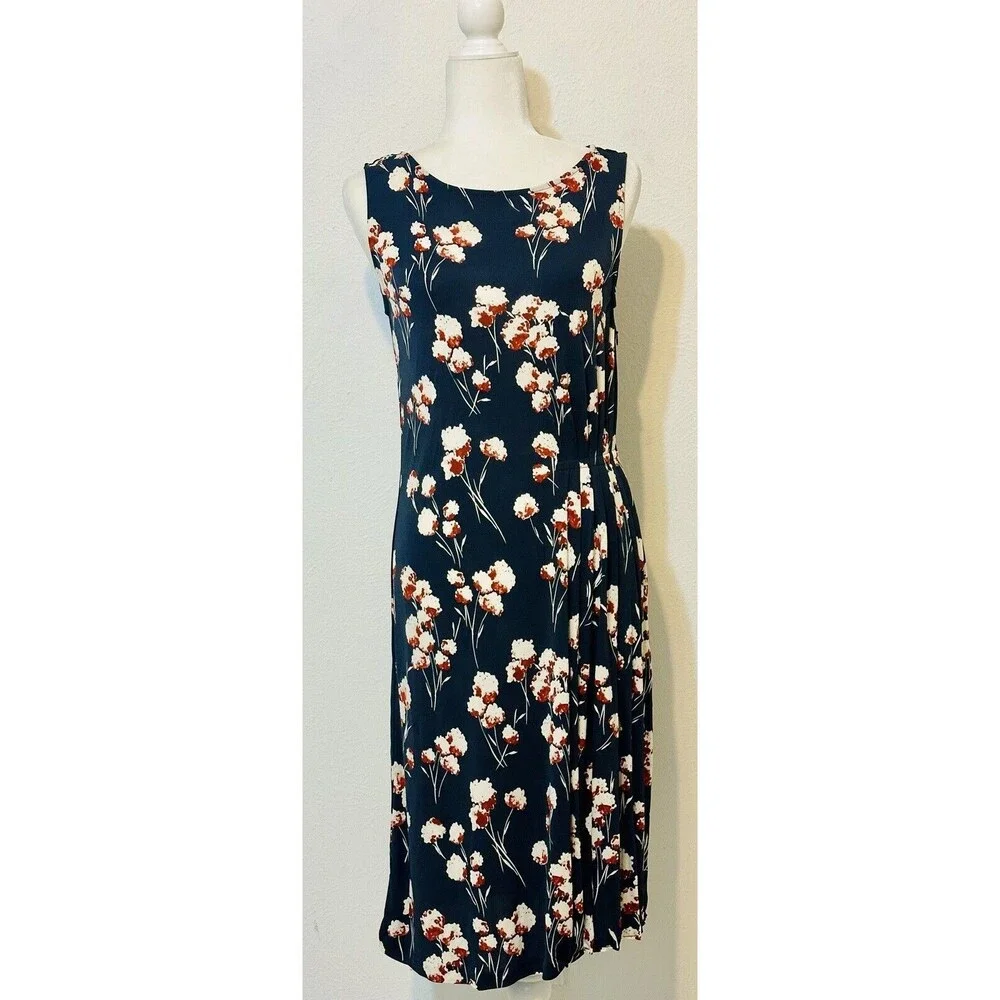 NWT Tory Burch Size Medium Floral Zandi Dress Petrol Grey Field Feminine Prairie
